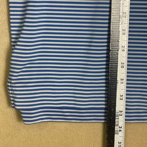 FootJoy Golf Polo Shirt Mens XL Blue Striped Relaxed Fit Flit Hem - Picture 6 of 11